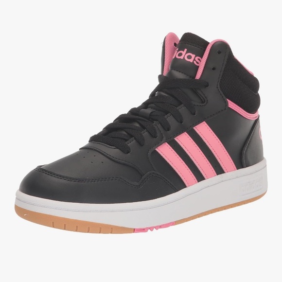 Adidas Black and Pink leather high tops - Picture 2 of 8